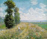 Meadow with Poplars by Claude Monet